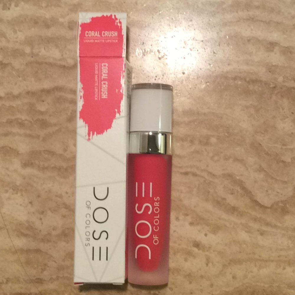 DOSE of Colors liquid matte lipstick coral.